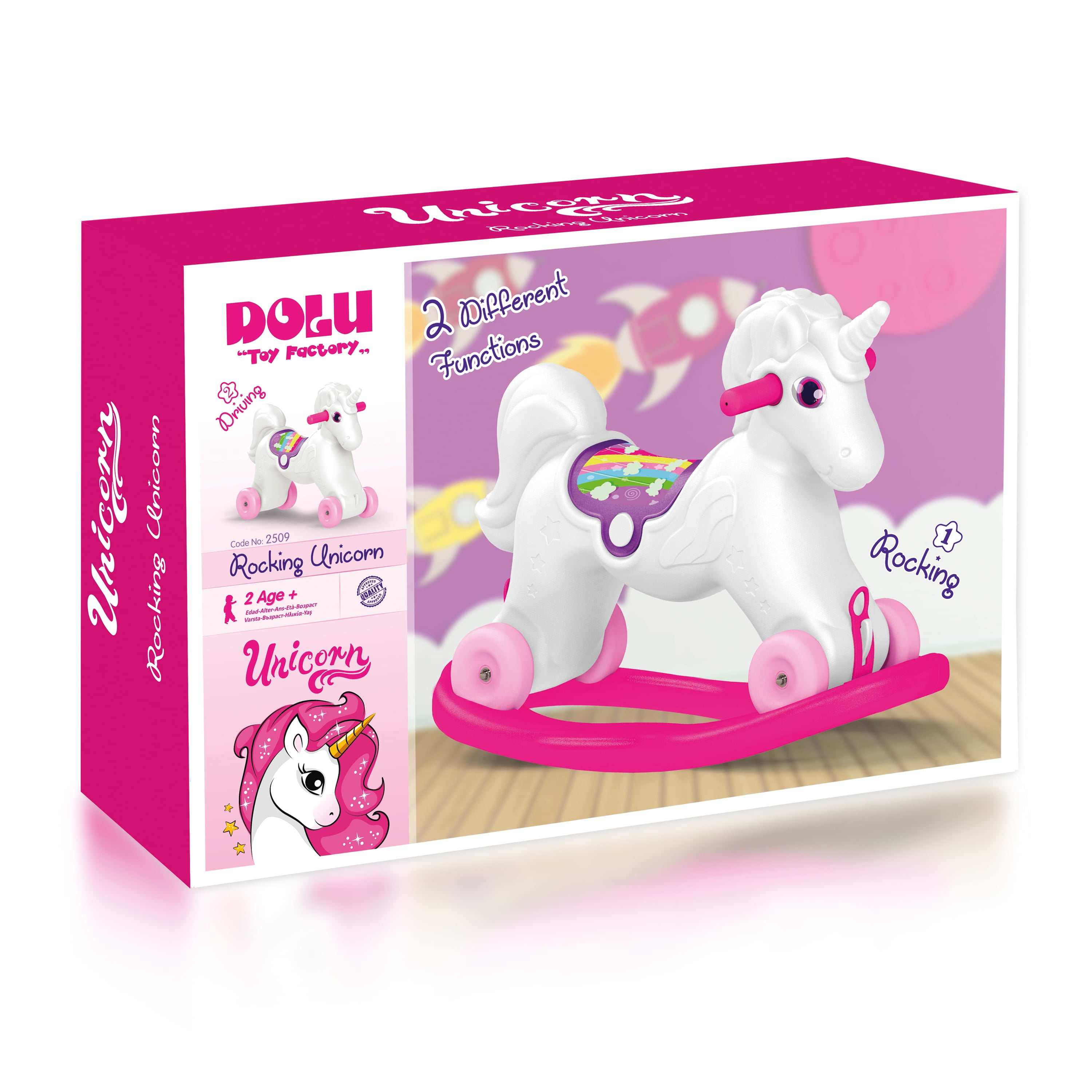 Details about   Kids Doli 2 IN 1 Rocking Unicorn Ride On With Wheels 