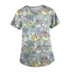 thumbnail image 1 of Blusa médica con cuello en V, cómoda de llevar, elegante con costuras reforzadas. XL, 1 of 9