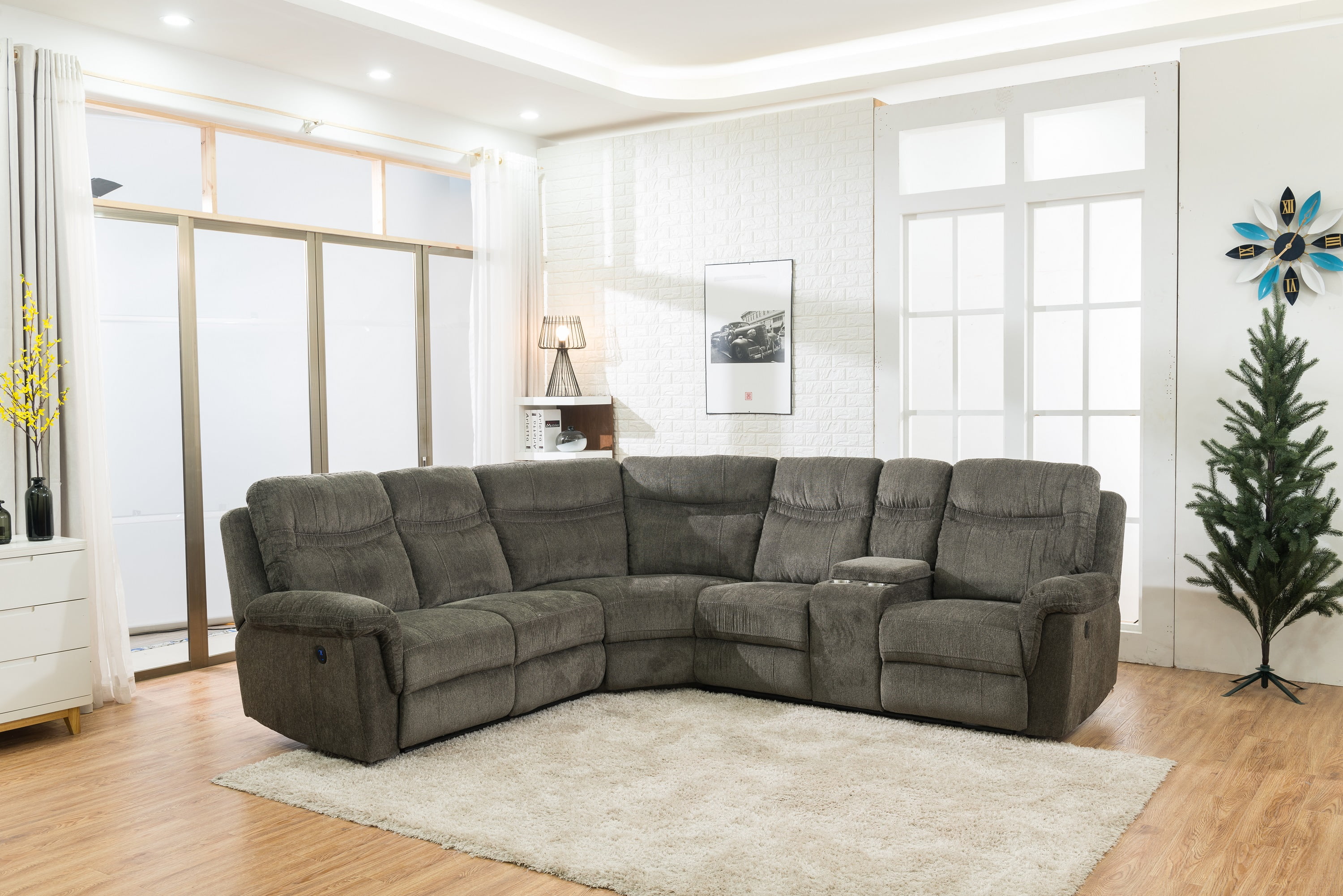 Half Recliner Half Sofa Living Room Set