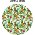 thumbnail image 2 of Hawaiian Tropical Flower Round Tablecloth Washable Reusable Decoration Table Cover for Kitchen Party 60", 2 of 7