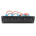 thumbnail image 4 of Panneau à Bascule Rond 12-24V 5 Gang Dash 5 Interrupteurs Bleu LED pour Bateau RV, 4 of 6