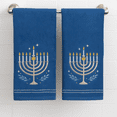 thumbnail image 4 of Serafina Home Hanukkah Menorah Bath Hand Towel Set, 16 x 25 inches, Set of 2, Blue Cotton Guest Towels, 4 of 9