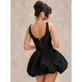 thumbnail image 2 of Black Sleeveless Fit & Flare Mini Dress With Bubble Skirt And Jewel Neckline, 2 of 8