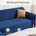 thumbnail image 3 of Sectional Couch Covers for Sectional Sofa L Shaped Sofa Cover Blanket 2 Pieces L Shape Furniture Protector for Pets Dogs(Navy, XX-Large), 3 of 17