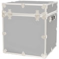 thumbnail image 2 of Rhino Trunk & Case Cube Leather Embossed Vinyl Trunk, College, Home & Storage 18"x18"x20" (Gray), 2 of 5