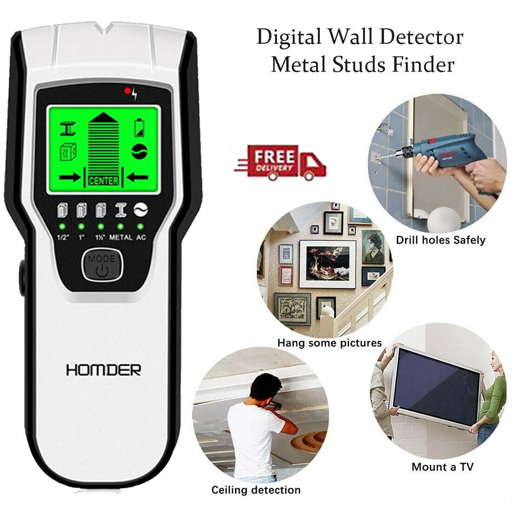 5in1 Metal Detector Wood Stud Finder AC Sensor Wire Cable Scanner Digital LCD 