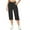 Black#, variant on FEN AI Womens Black Cargo Capris Pants with 5 Zipper Pockets Lightweight Quick Dry Travel Hiking Casual Summer Long Shorts for Ladies
