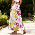 thumbnail image 5 of LWavelet Women Polka Dot Print Maxi Skirt Elastic Waist With Pockets Casual Summer Long Skirt Hot Pink L, 5 of 5