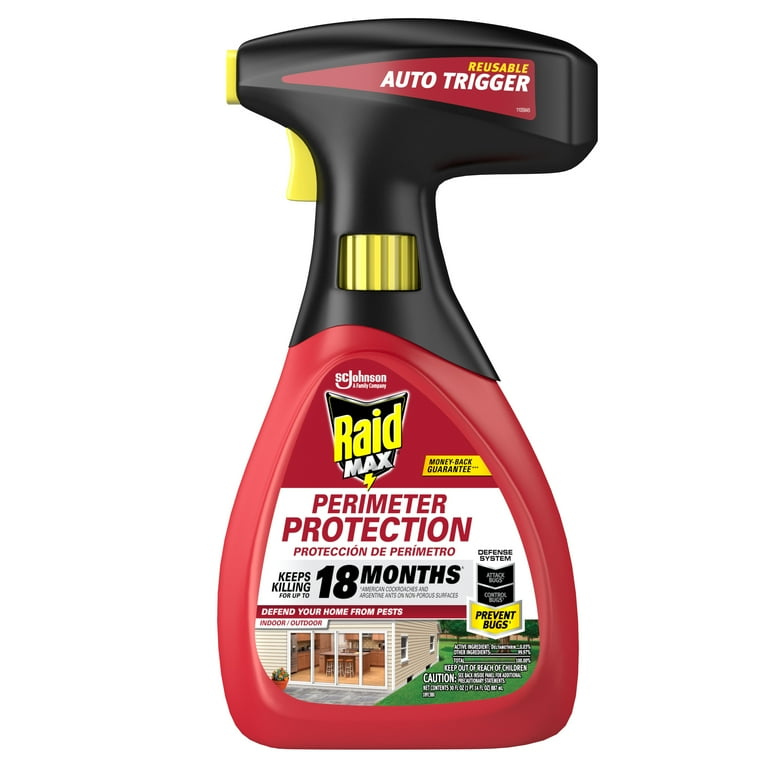 Raid Max Spider Killer Indoor Outdoor Insect Spray Mosquito Barrier 30oz 2 Pack with Auto Trigger Refill Walmart