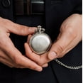 thumbnail image 3 of Weddingstar Silver Mechanical Pocket Watch with Photo Insert & Fob - Blank, 3 of 5
