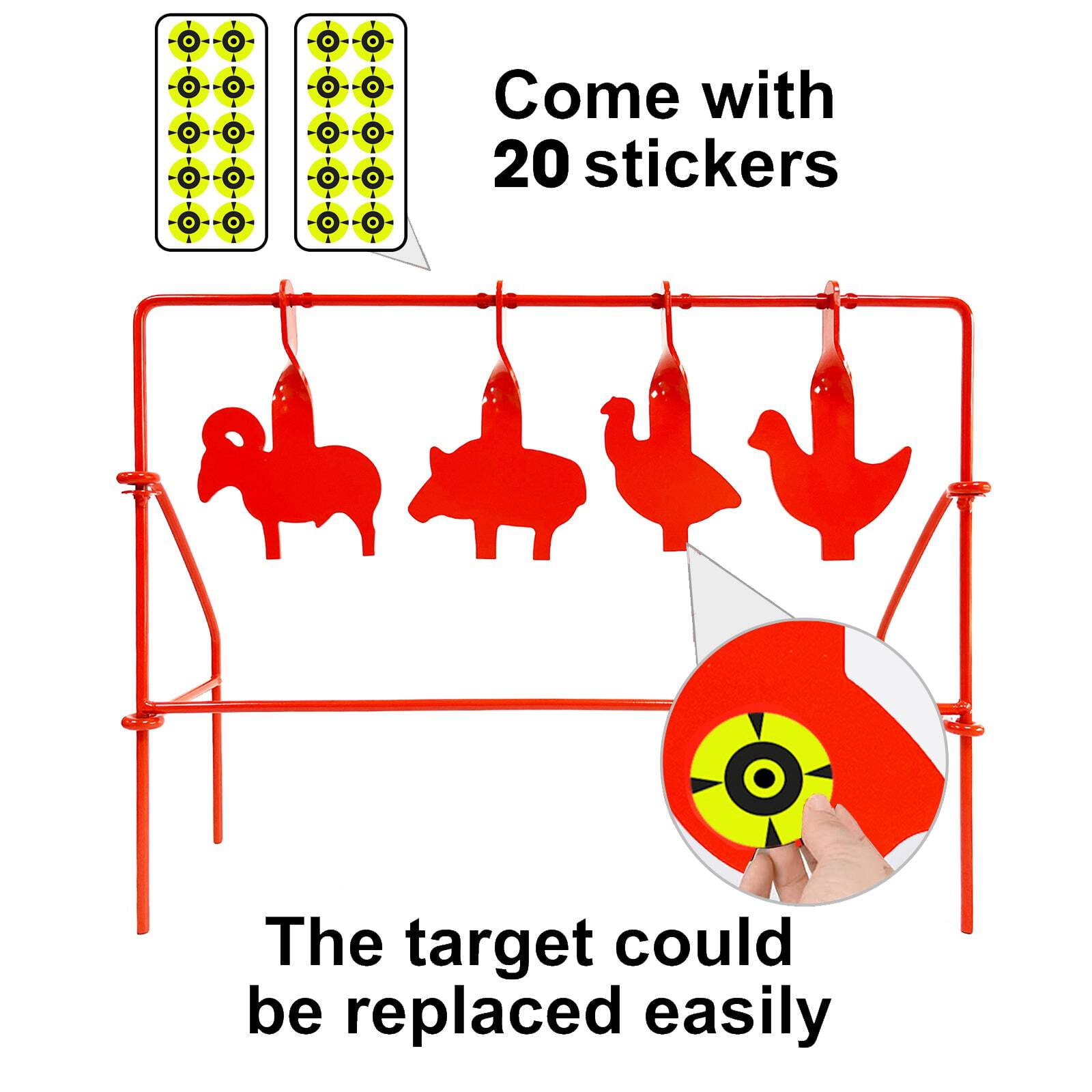 ATFLBOX BB Gun Target Animal Silhouette Heavy Metal Spinning Pellet Airsoft Shooting Target for Outdoor, Rated for .177 .20 Caliber