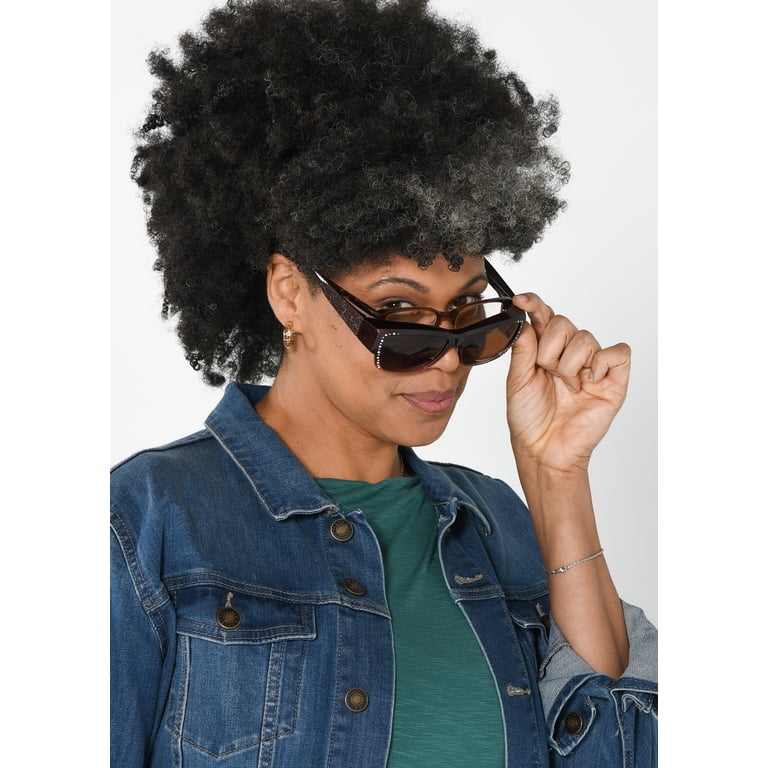 Solar Shield Square Fit-Over Sunglasses, Leopard photo 5