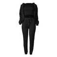 thumbnail image 3 of Baqcunre Womens Sweatpants Women'S Tracksuit Autumn And Winter Top Vest Pant Set Able Zipper Hooded Sweatshirt Pants Three Piece Set Joggers Pants For Women Womens Pants Black L, 3 of 4