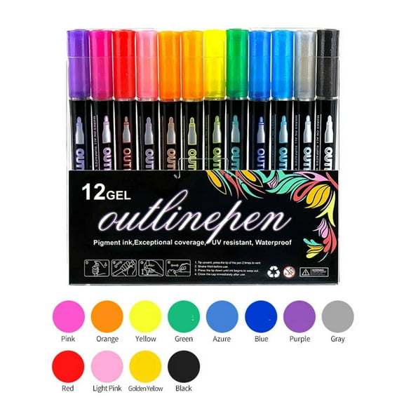 CCOCC 24-Color Glitter Highlighter Set - Sparkling Design, Creative Doodling
