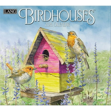 Lang Companies, Birdhouses 2026 Wall Calendar by Tim Coffey, 13.4'' X 12'', 12-Month Calendar with Stapled Binding