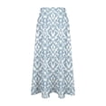 thumbnail image 7 of Summer Maxi Skirts for Women Satin Fashion Boho Long Skirt Trendy Floral High Waist A Line Beach Skirt Vacation Outfit Light Blue M, 7 of 7