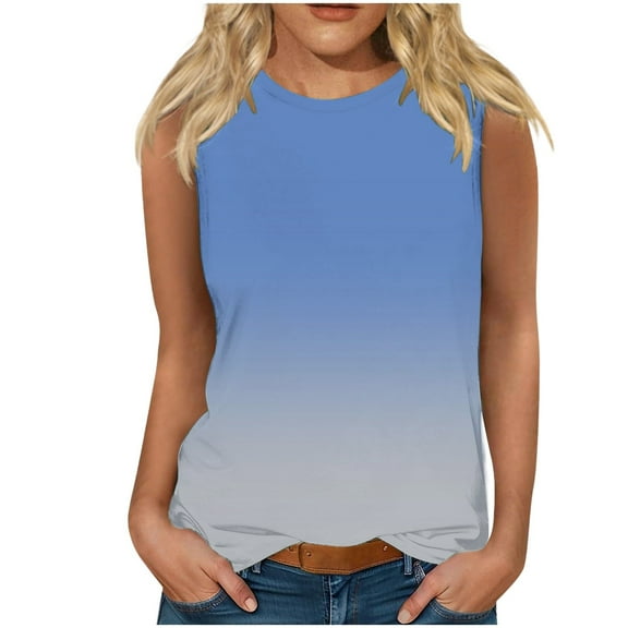 Seductiva Women Tank Tops Summer Ladies' Summer Printed Fashionable Casual Sleeveless Top Tank Summer Sleeveless Tops Trendy Tunic Blouses
