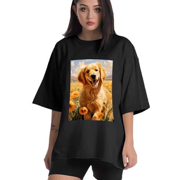 Plus Size Shirt for Women Black Tops for Women Short Sleeves Shirt for Women Puppy T Shirt Crewneck Shirt for Women XS