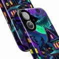 thumbnail image 2 of Haunted House Halloween Phone Case, Spooky Neon Ghost & Pumpkin iPhone Cover, Gothic Purple & Green October Aesthetic for iPhone 16/15/14/13/12/11, 2 of 6