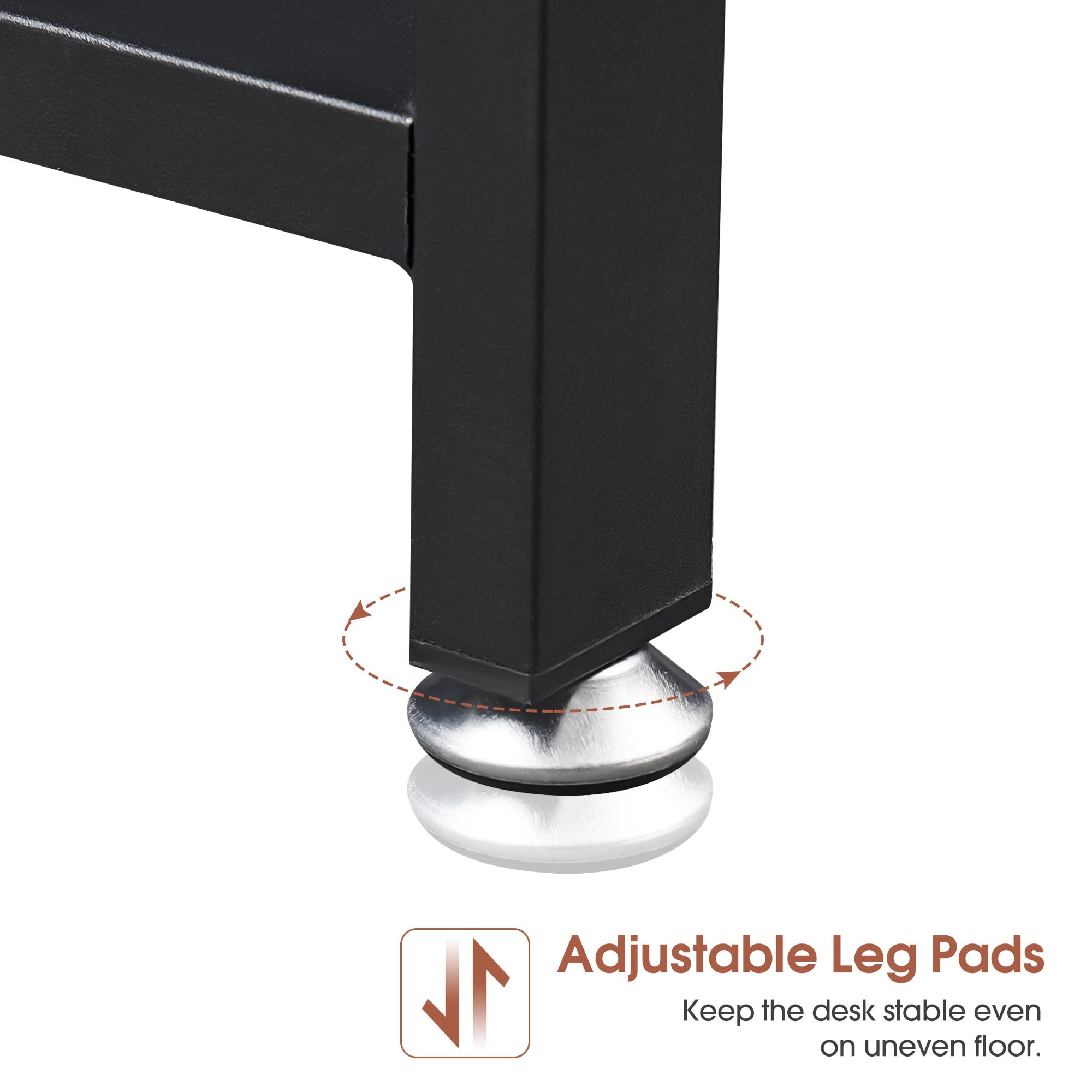 Ivinta Industrial L-Shaped Desk, 57.9"D x 44.1"W, 1 Count, 1 Pack
