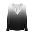 thumbnail image 4 of LYXSSBYX Long Sleeve Shirts for Women Women's Fashion Casual Gradient Loose Lace Long Sleeve V-neck Tops, 4 of 5