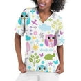 thumbnail image 4 of TAIAOJING Women Scrubs Tops Short Sleeve V Neck Floral Printed Top Nursed Working T Shirts Blouse With Pockets, 4 of 4