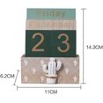 thumbnail image 3 of Vett Wooden Perpetual Calendar, Vintage Wood Block Perpetual Calendar Desk Accessory Month Week, 3 of 5