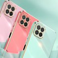 thumbnail image 5 of KAIYANG XINLI For Honor X8 5G Funda protectora de TPU para teléfono con borde dorado galvanizado - Negro Rosa Multicolor, 5 of 5
