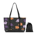 thumbnail image 7 of FORMRS Canvas Laptop Tote Bag for Women with 15.6" Computer Compartments Shoulder Handbag, Halloween Orange Ghosts, 7 of 7