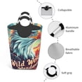 thumbnail image 3 of Disketp Western Style Bald Eagle Square Laundry Bag Large Collapsible Dirty Clothes Bags With Handles Waterproof Essentials Storage For College Dorm, Family, 3 of 5
