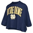 thumbnail image 2 of Women's Pressbox  Navy Notre Dame Fighting Irish Midi Arch Over Logo Oversized T-Shirt, 2 of 3