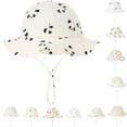 thumbnail image 2 of Ticikt Adjustable Wide Brim Sun Hat for Babies and Toddlers Outdoor Summer Beach Fisherman Style Soft UPF 50+,Color:Brown, 2 of 3