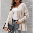 thumbnail image 1 of U.Vomade Cardigan à Manches Longues Boutonné Ourlet Classique Plissé Fendu pour Femmes, 1 of 8