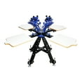 thumbnail image 2 of TECHTONGDA 4 Color 4 Station Double Rotating Screen Printing Press Micro Registration Desktop Floor Dual Use, 2 of 7