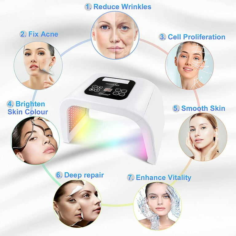 7 Colors PDT LED Light Skin Beauty Machine,LED Face for Wrinkle Aging With Goggles - Walmart.com