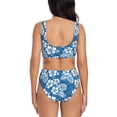 thumbnail image 3 of Kdxio Leaves And Flowers Print Women's 2 Piece High Waisted Wrap Spaghetti Strap Summer Swimsuit Bikini Set-XX-Large, 3 of 7