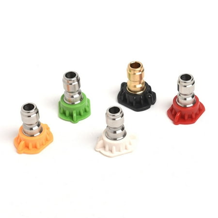 Plastic Spray Nozzle Okeba Pressure Washer Spray Nozzle 5 Pack 030 Tip Set Variety Degrees Quick Connect ()