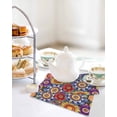 thumbnail image 4 of Boho Blue Flower Kitchen Dish Towels for Drying Dishes Set of 3, Spring Bohemia Chic Red Yellow Floral Waffle Weave Microfiber Hand Tea Bathroom Towels Quick Dry & Absorbent Towel 12x12, 4 of 7