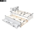 thumbnail image 5 of Twin Size Platform Bed with Twin Size Trundle,Platform Bed Frame with Storage Headboard,USB and 3 Drawers,White, 5 of 7