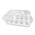 thumbnail image 1 of Contenedor para guardar huevos, soporte para huevos para refrigerador, temporizador de frescura, bandejas para huevos. 1 capa y transparente, 1 of 9