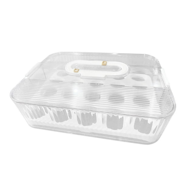 Organizador de huevos para refrigerador Temporizador de frescura Huevera Contenedor de huevos de cocina para 1 capa y transparente