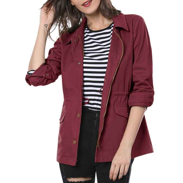 Burgundy utility jacket sale