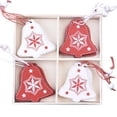 thumbnail image 1 of Christmas Decorative Hanging Ornaments, Wooden Christmas Tree Ornaments Xmas Hanging Pendant Crafts Holiday Decor with Strings, Pack of 12, 1 of 5