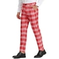 thumbnail image 4 of INSPIRE CHIC Men's Business Plaid Lightweight Regular Fit Flat Front Checked Pants 30 Red, 4 of 7