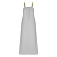 thumbnail image 3 of DJskiyers Womens Plus Size Dress Linen Vacation Dress Spaghetti Straps Midi Dress Casual Loose Sundress Trendy Swing Dress, 3 of 6