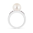 thumbnail image 2 of ANGARA Freshwater Cultured Pearl Ring with Rubies in 14K White Gold for Women | June Birthstone, Birthday, Anniversary, Jewelry Gift for Women | Pearl Ring, 2 of 8