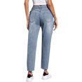 thumbnail image 2 of Women's Ripped Boyfriend Jeans Distressed Denim Ankle Length Jeans, 2 of 6
