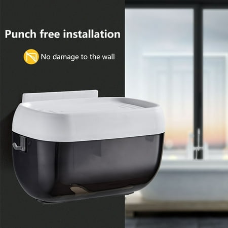 - Wall Mounted Paper Rack Paper Towel Holder Bathroom Tissue Box Waterproof for Home Hotel Bathroom Kitchen Washstand