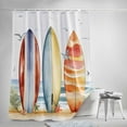 thumbnail image 5 of Shower Curtains for Bathroom-72"x72",Summer Watercolor Surfboard Waterproof Bath Curtain Grommet Shower Curtain Set with Hooks,Seagull Beach Ocean Theme Washable Bath Accessories, 5 of 7