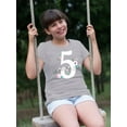 thumbnail image 2 of Number 5 With Flowers T-Shirt Juniors -Image by Shutterstock,  Medium, 2 of 4